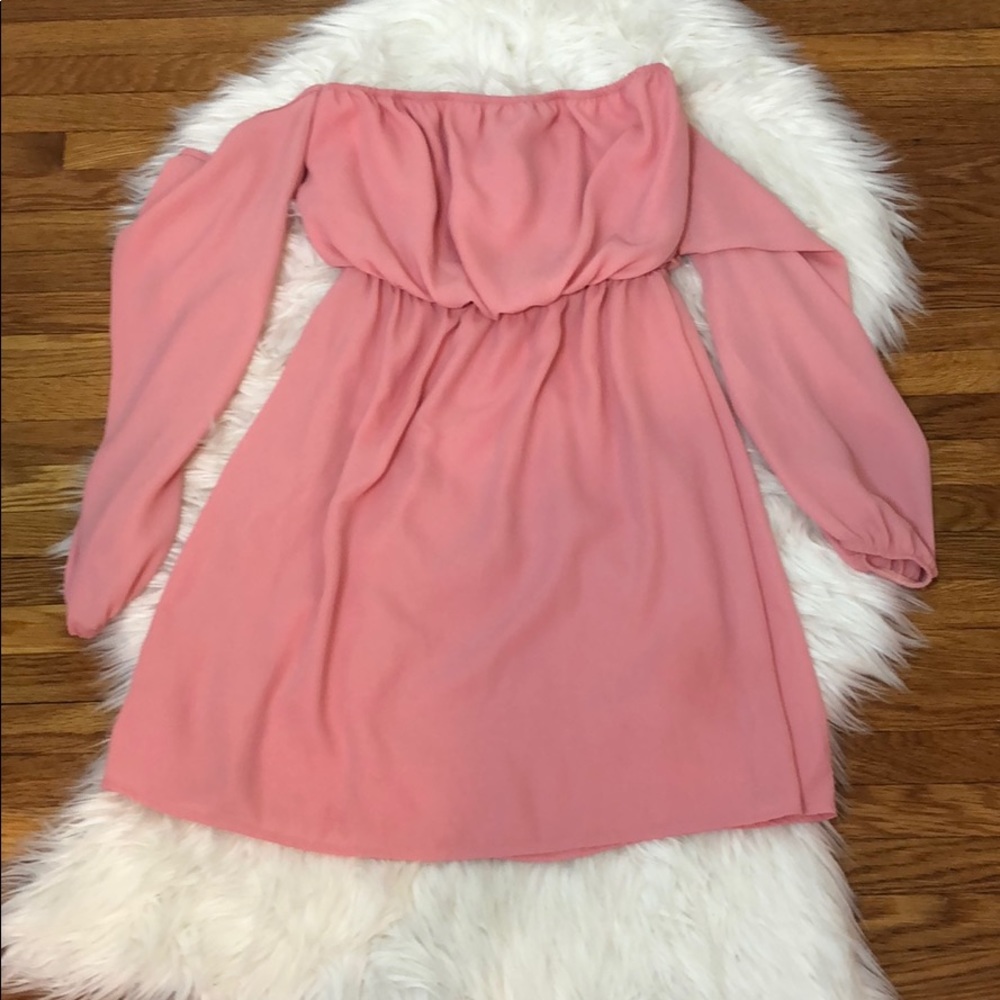 La Ropas Petal Pink Off The Shoulder Dress